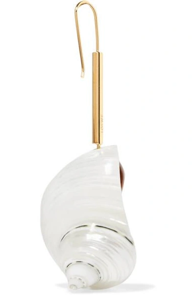 Shop Loewe Snails Gold-tone, Resin And Shell Earrings In White
