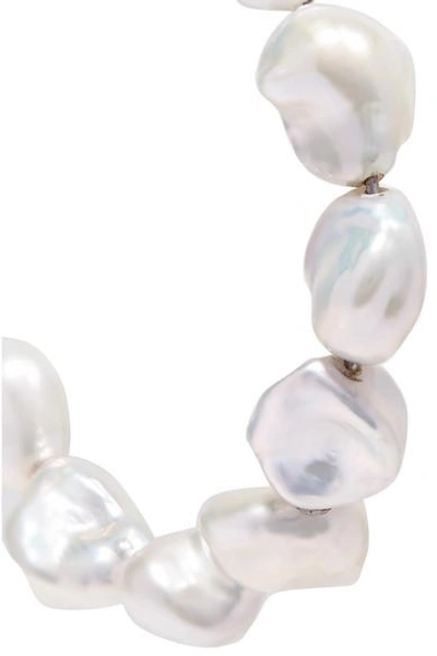 Shop Meadowlark Romeo Pearl Hoop Earrings In White
