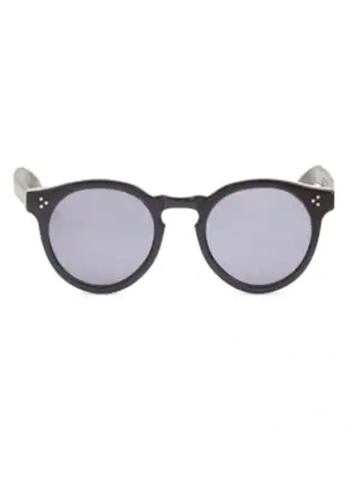 Shop Illesteva Leonard 53mm Round Sunglasses In Black