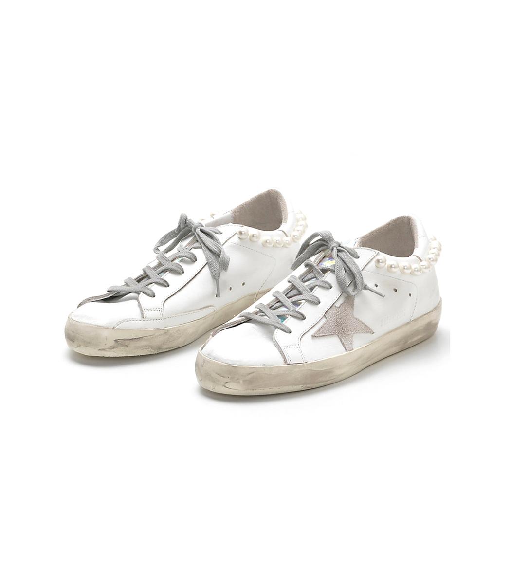 golden goose superstar pearl necklace sneakers