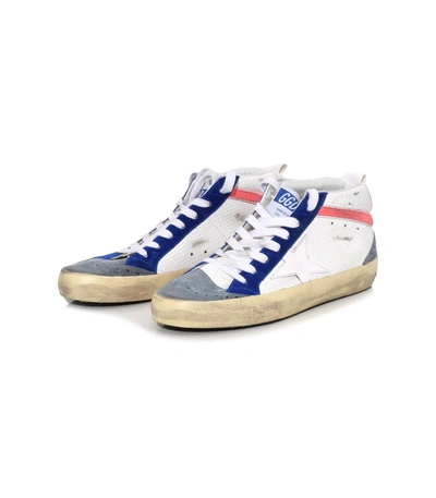 Shop Golden Goose Mid Star Sneaker In White Leather/white Patent Star