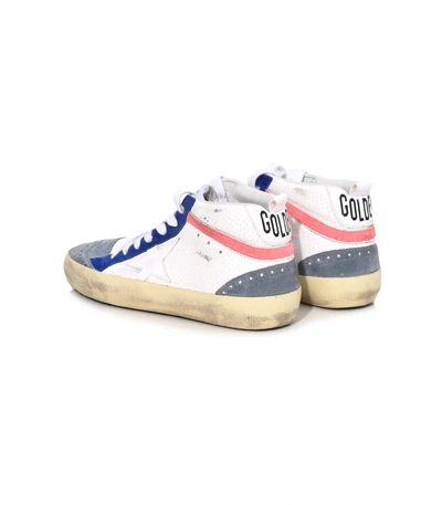 Shop Golden Goose Mid Star Sneaker In White Leather/white Patent Star