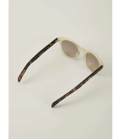 Shop Garrett Leight Contrast Frame Sunglasses In Beige