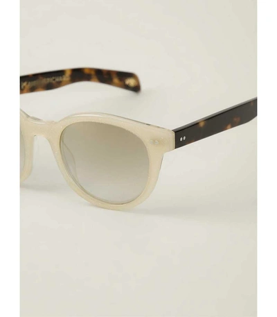 Shop Garrett Leight Contrast Frame Sunglasses In Beige