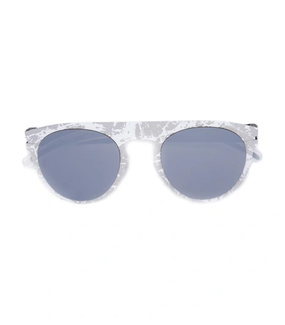 Shop Mykita X Maison Margiela Straight Top Sunglasses In White