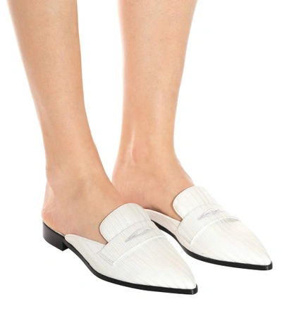 Shop Bougeotte Satin Mules In White