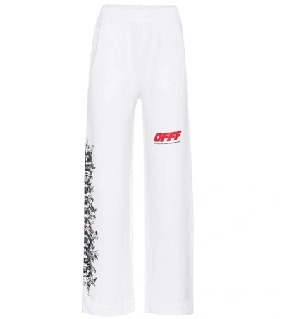 Shop Off-white Printed Cotton Trackpants In White