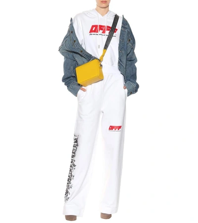 Shop Off-white Printed Cotton Trackpants In White