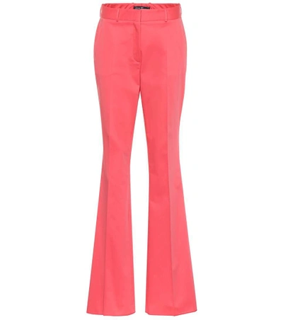 Shop Ferragamo Stretch Cotton Trousers In Pink