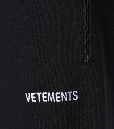Shop Vetements Stretch-cotton Sweatpants In Black