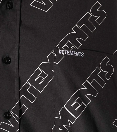 Shop Vetements Oversized Cotton Shirt In Black