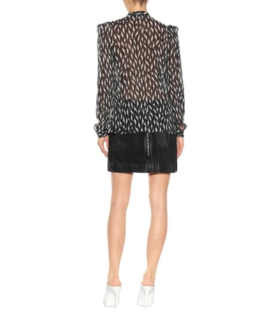 Shop Givenchy Printed Silk Top In Black