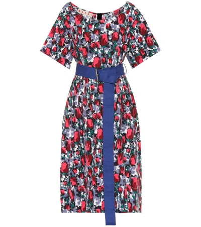 Shop Marni Floral-printed Cotton Poplin Dress