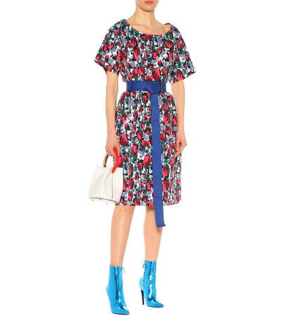 Shop Marni Floral-printed Cotton Poplin Dress