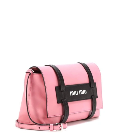 Shop Miu Miu Leather Shoulder Bag In Legoeia