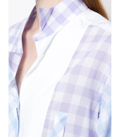 Shop Loewe Gingham Asymmetric Shirt In Multi