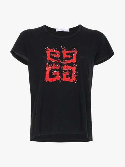 Shop Givenchy 4g Flame T Shirt In Black