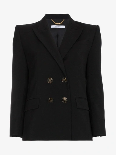 Shop Givenchy Double Breasted Fitted Jacket In Black