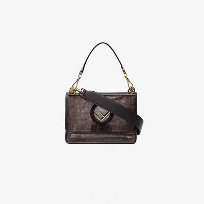 Shop Fendi Brown Kan I F Medium Leather Bag