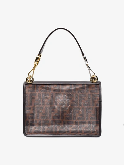 Shop Fendi Brown Kan I F Medium Leather Bag