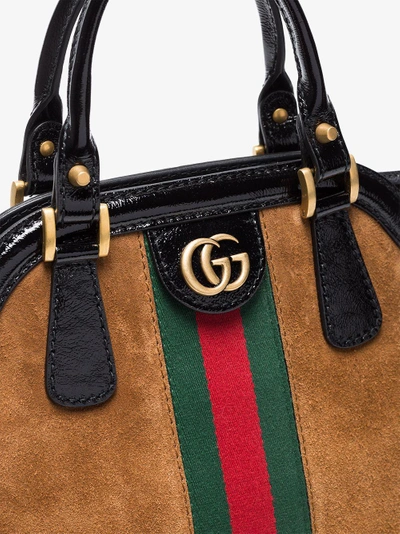 Shop Gucci Brown Small Re(belle) Suede Shoulder Bag
