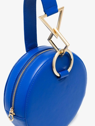 Shop Tara Zadeh Blue Azar Leather Bracelet Bag