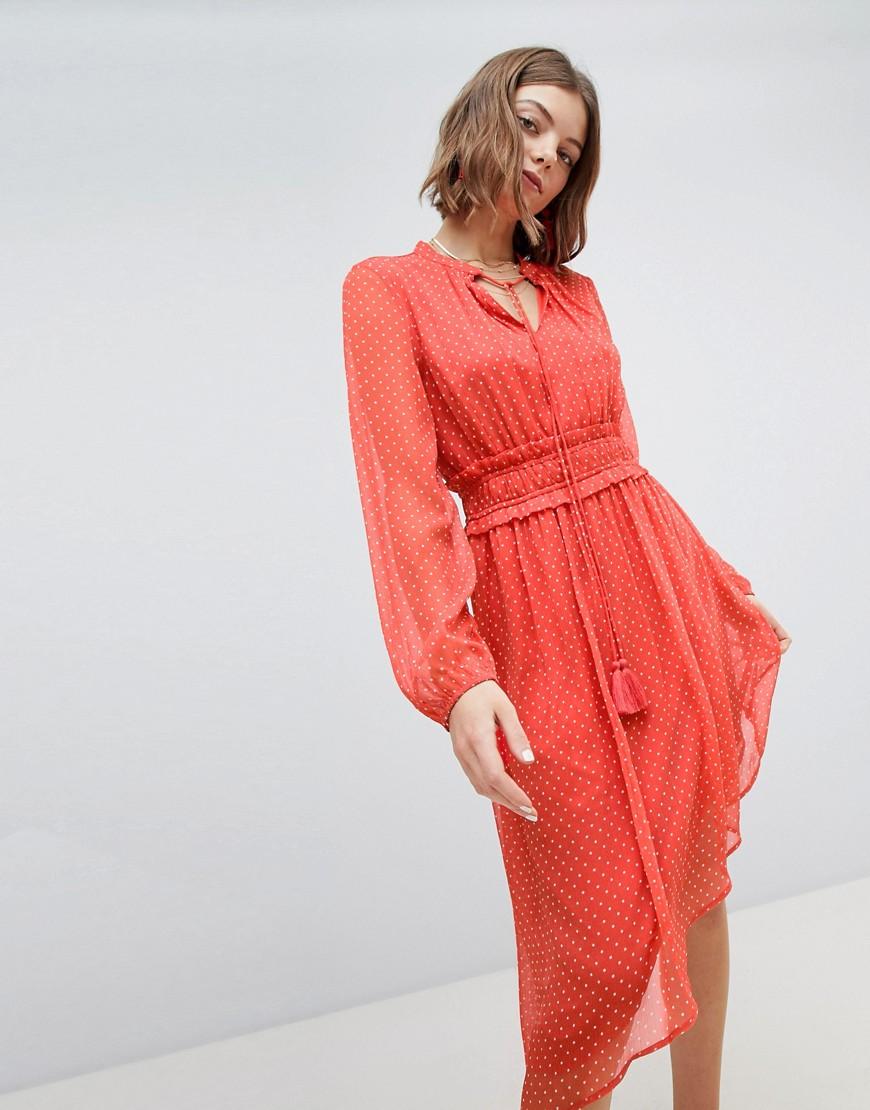 vero moda red polka dot dress
