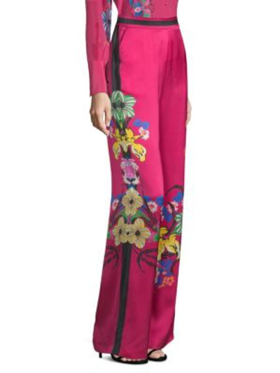 Shop Etro Tropical Floral-print Pants In Pink