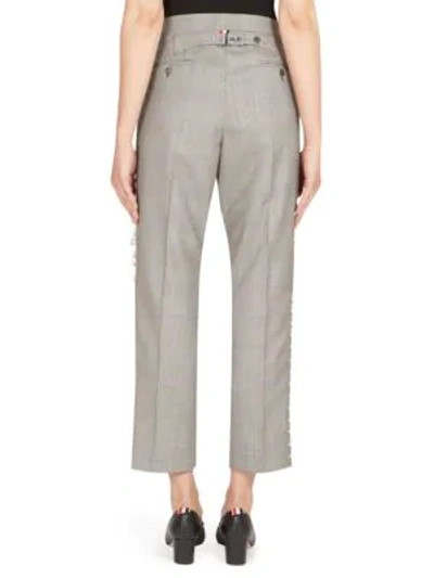 Shop Thom Browne Glen Check Lace-up Pants In Black White