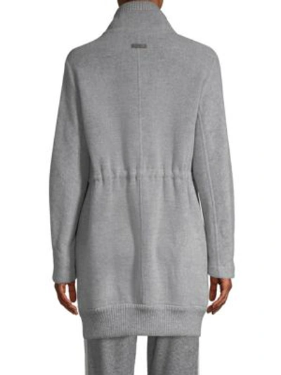 Shop Peserico Wool Zip-front Jacket In Grey