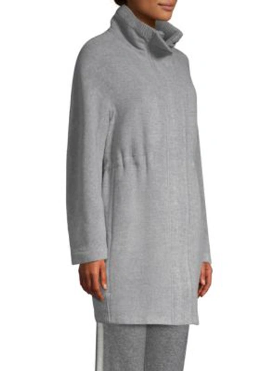 Shop Peserico Wool Zip-front Jacket In Grey