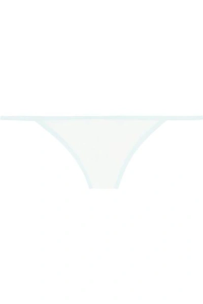 Shop Skin Oriana Stretch-pima Cotton Jersey And Tulle Thong In Mint