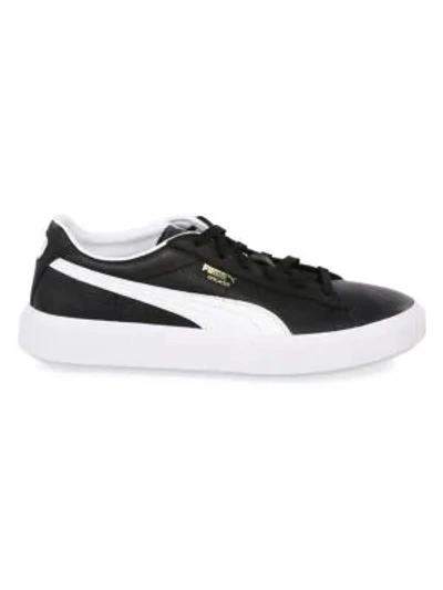 Shop Puma Breaker Leather Low-top Sneakers In Black White