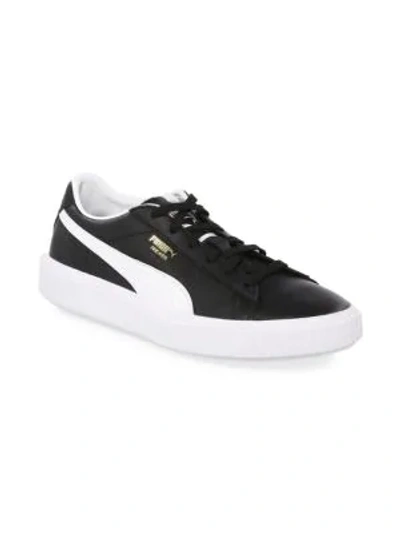 Shop Puma Breaker Leather Low-top Sneakers In Black White