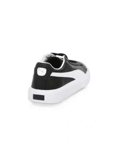 Shop Puma Breaker Leather Low-top Sneakers In Black White