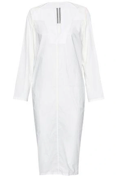 Shop Rick Owens Woman Cotton-poplin Dress Off-white