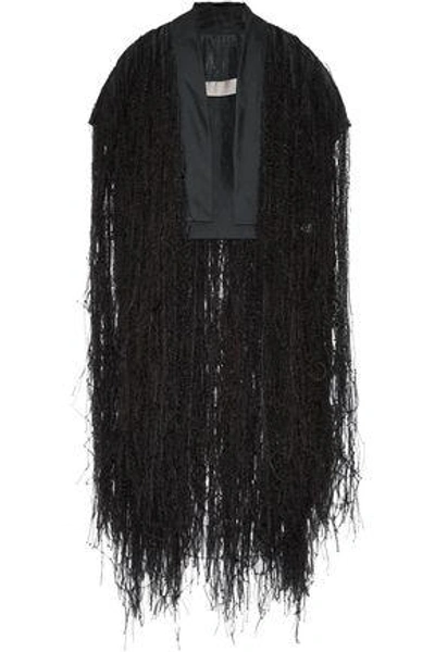 Shop Rick Owens Silk-organza And Feather Vest In Black