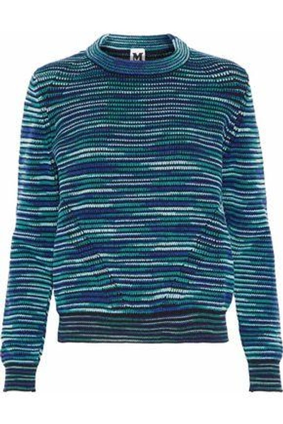 Shop M Missoni Woman Crochet-knit Sweater Turquoise