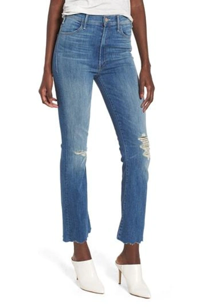 Shop Mother The Hustler High Waist Chew Hem Ankle Jeans In Mums The Word