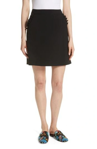 Shop Kate Spade Ruffle Trim A-line Skirt In Black