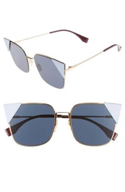 Shop Fendi 55mm Tipped Cat Eye Sunglasses - Rose Metallic Gold