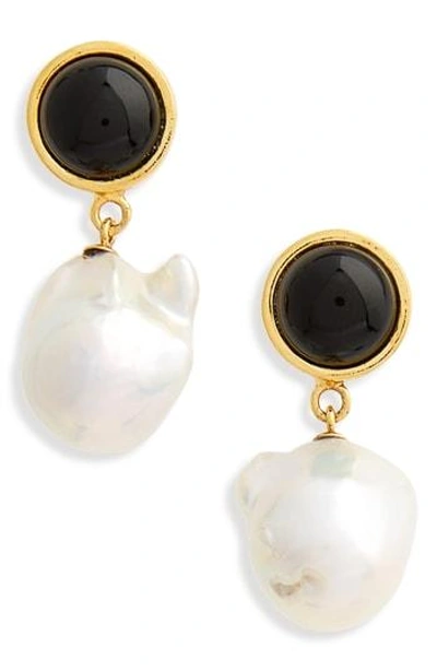 Shop Lizzie Fortunato Tuxedo Pearl Drop Earrings