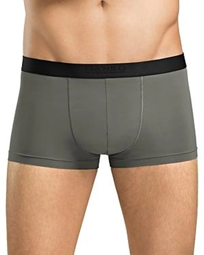 Shop Hanro Micro Touch Boxer Briefs In Elephant Gray
