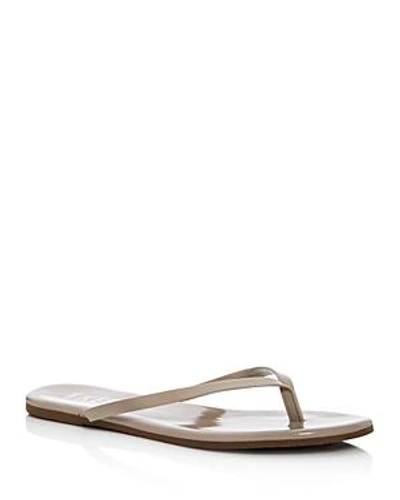 Shop Tkees Women's Glosses Patent Leather Flip-flops In Custard