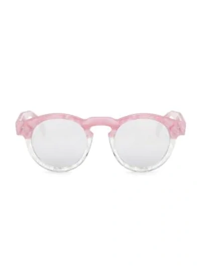 Shop Illesteva Leonard 48mm Round Sunglasses In Pink