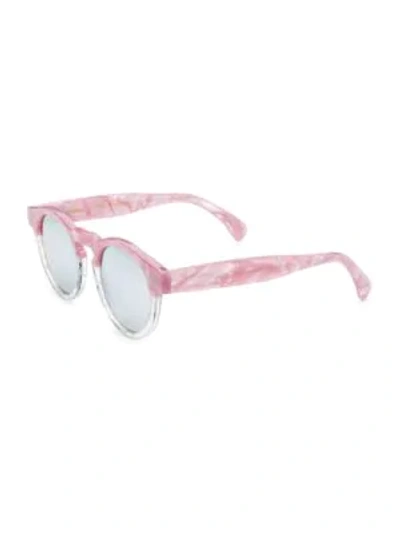 Shop Illesteva Leonard 48mm Round Sunglasses In Pink