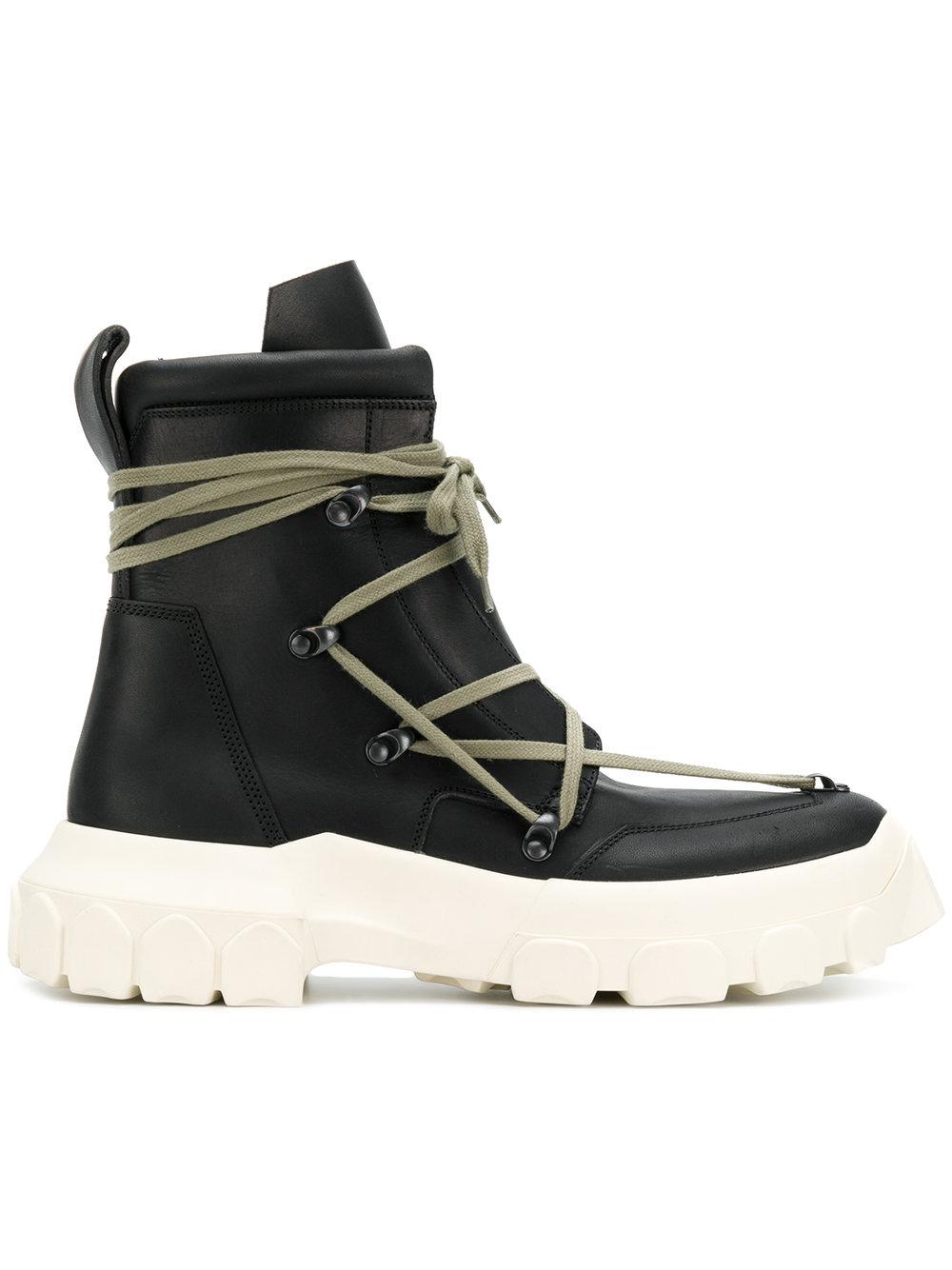 rick owens lace up hiking boots