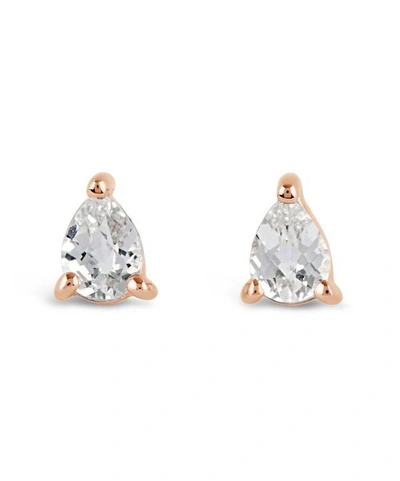 Shop Dinny Hall Rose Gold-plated Gem Drops White Topaz Pear Stud Earrings