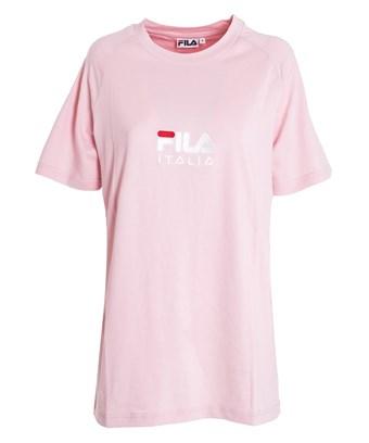 white and pink fila shirt