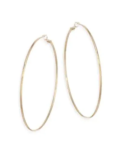 Shop Kenneth Jay Lane Large Gold Hoops In Yellow Gold